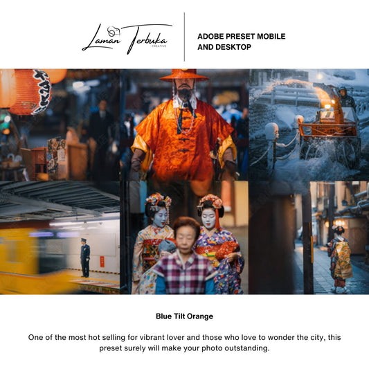 Blue Tilt Orange - Preset for Mobile & Desktop | LR/ PR/ PS